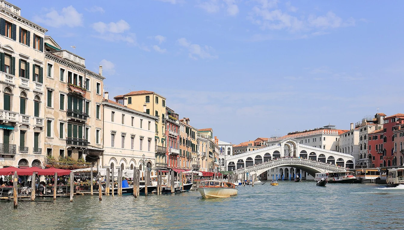 The Grand Canal and Rialto Bridge in Venice