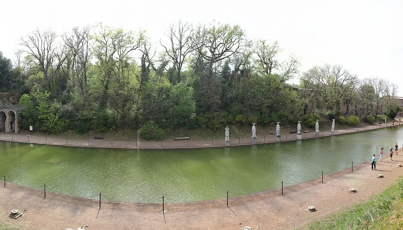 The Canopus pool and colonnade at Villa Adriana