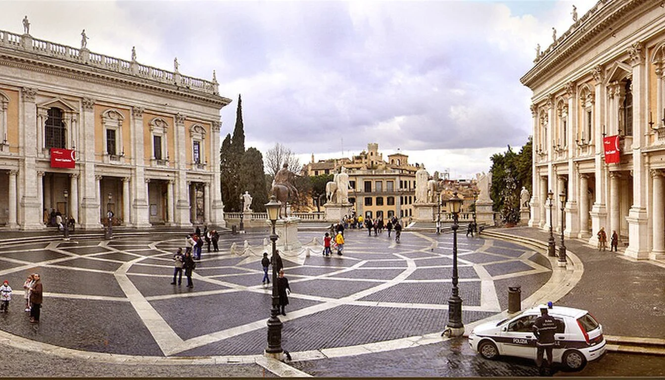 Buildings and public square of the Capitoline Museums in Rome