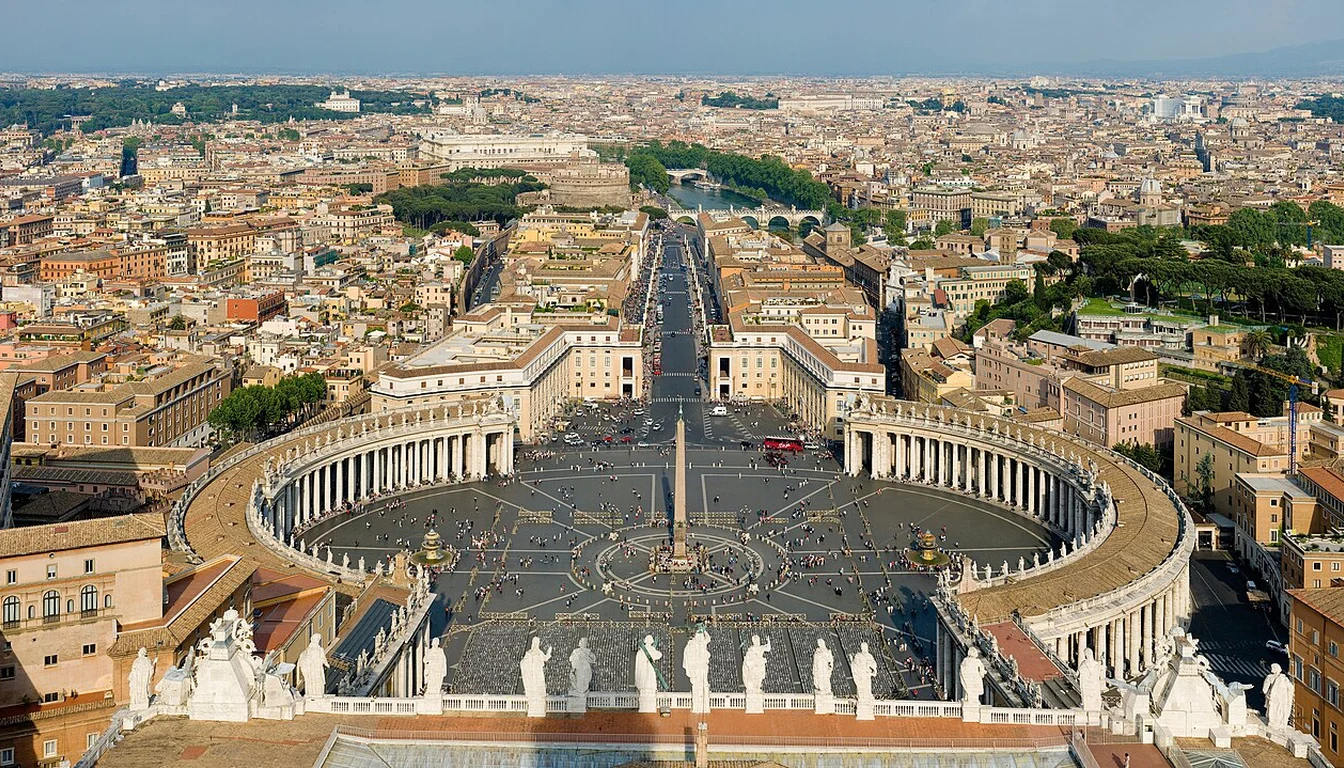 St Peter's Square seen from the basilica dome