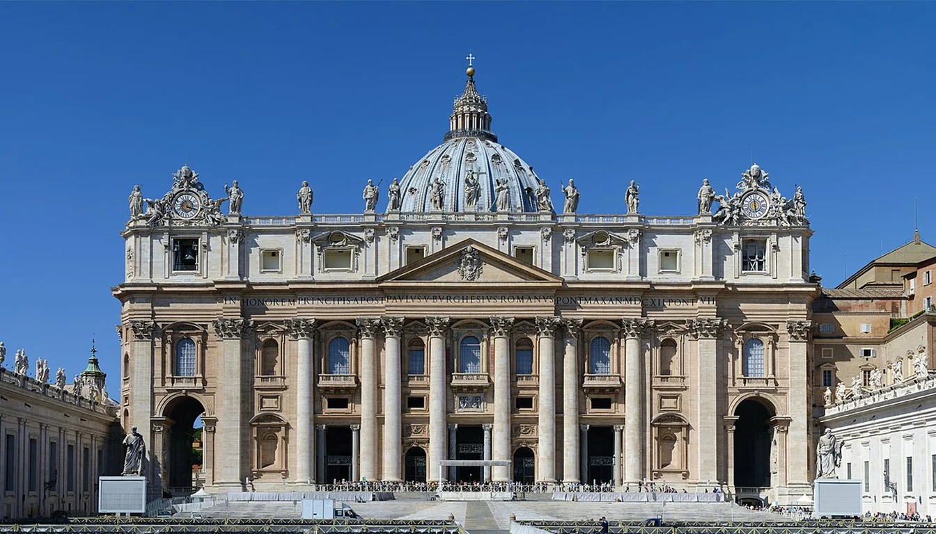 St Peter's Basilica and its forecourt in Vatican City
